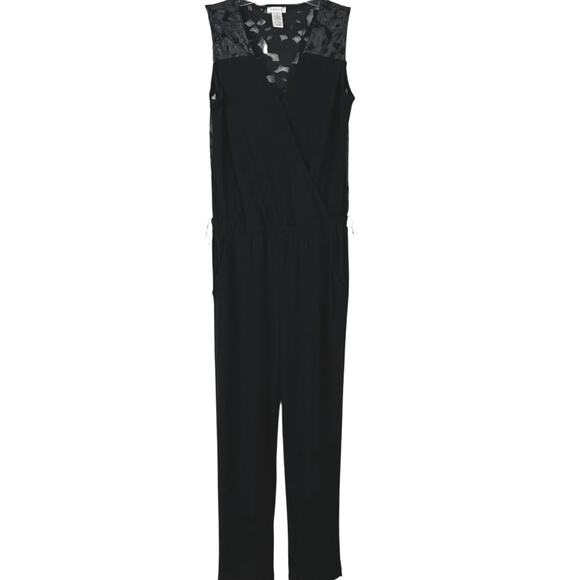 Cache Pants Jumpsuit Vintage Cocktail Holiday Sleeveless Black Women Size 6 - Picture 1 of 8